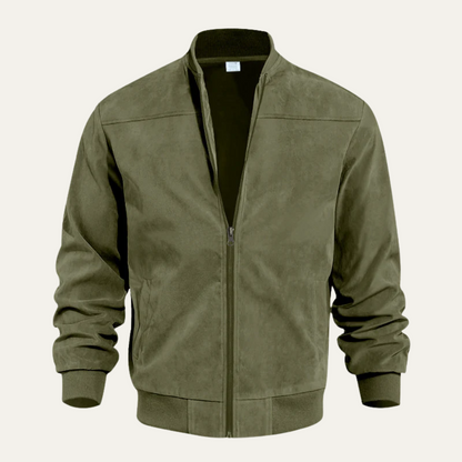 Men's Faux Leather Bomber Coat - OutfitLondon