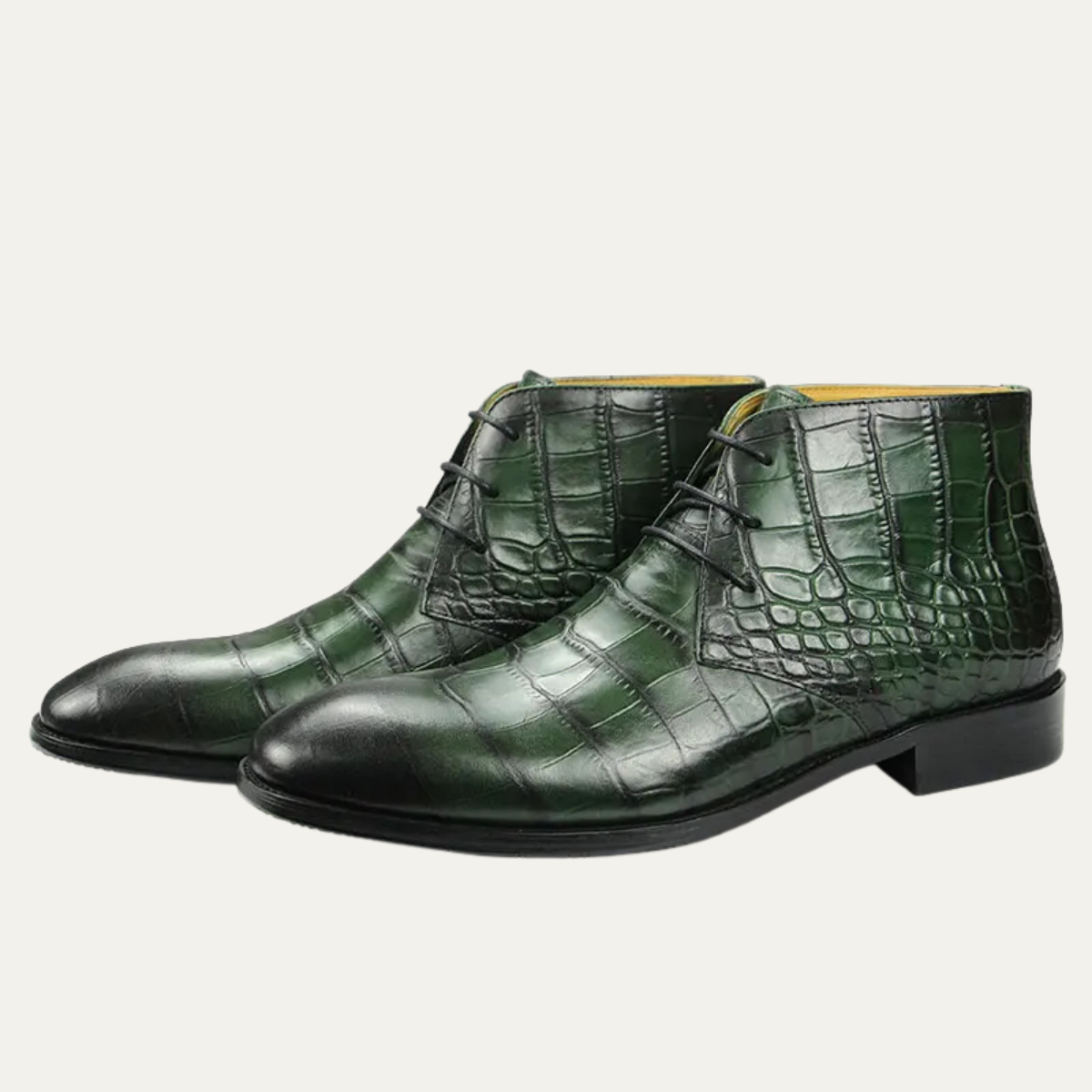 Stylish Men's Alligator Print Leather Boots - OutfitLondon