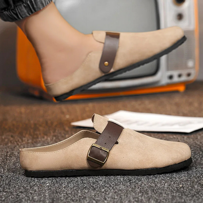Comfortable Suede Buckle Moccasin Slippers for Men