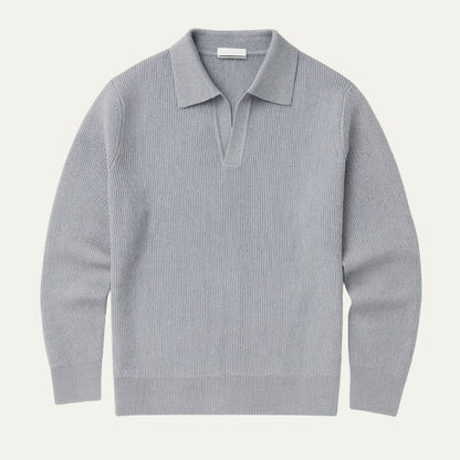 Classic Crew Neck Mens Knitted Polo Sweater - OutfitLondon