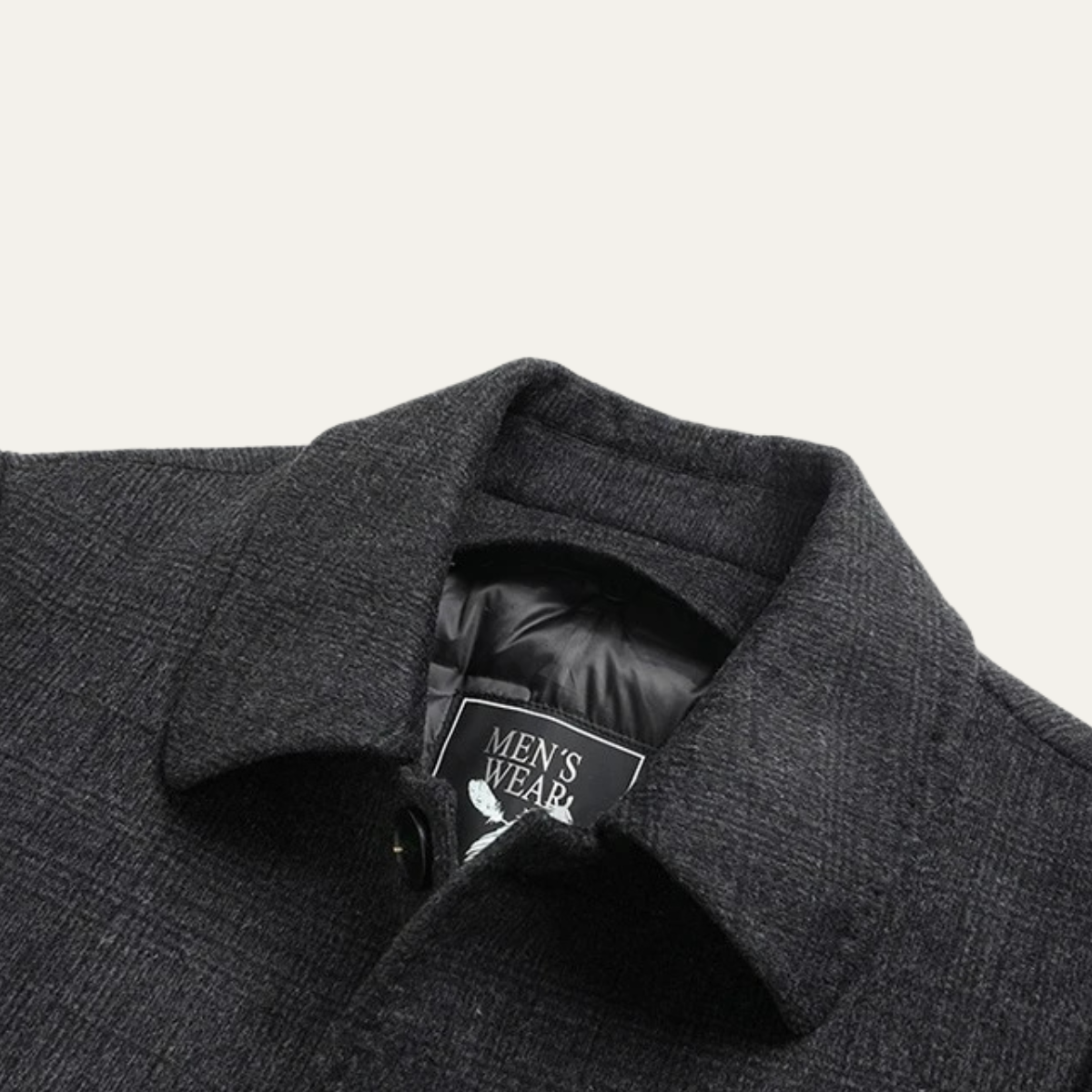 Warm Plaid Wool Men's Winter Overcoat Coat