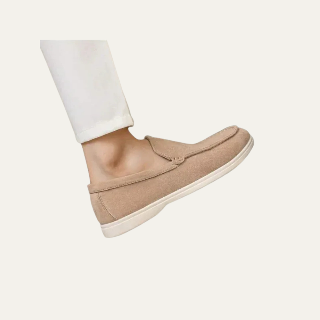 Men's Simple Leather Slip On Loafers Shoes