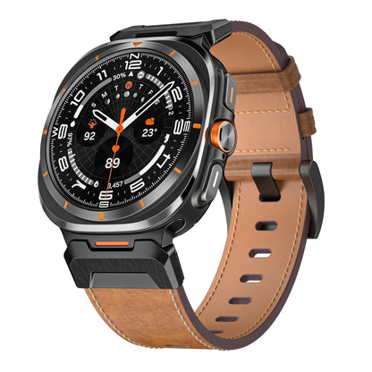 Tough Genuine Leather Mens Watch Strap 7 Inch