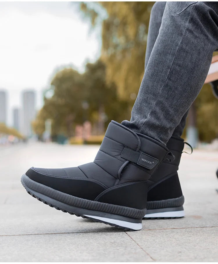 Insulated Men's Snow Boots - Waterproof and Warm