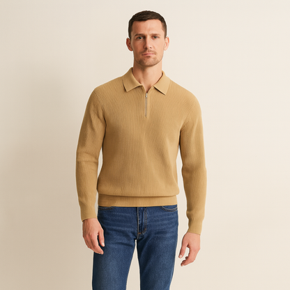 Premium Mens Quarter Zip Cotton Sweater