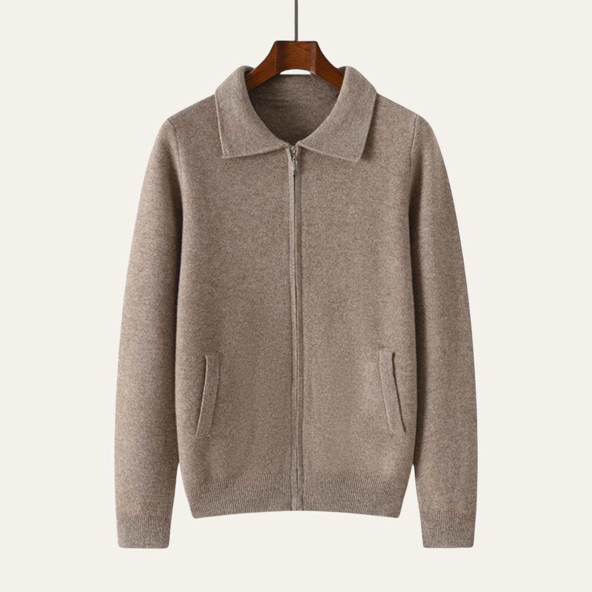 Classic Men's Wool Knit Zipper Sweater