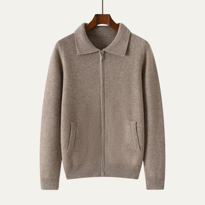 Classic Men's Wool Knit Zipper Sweater