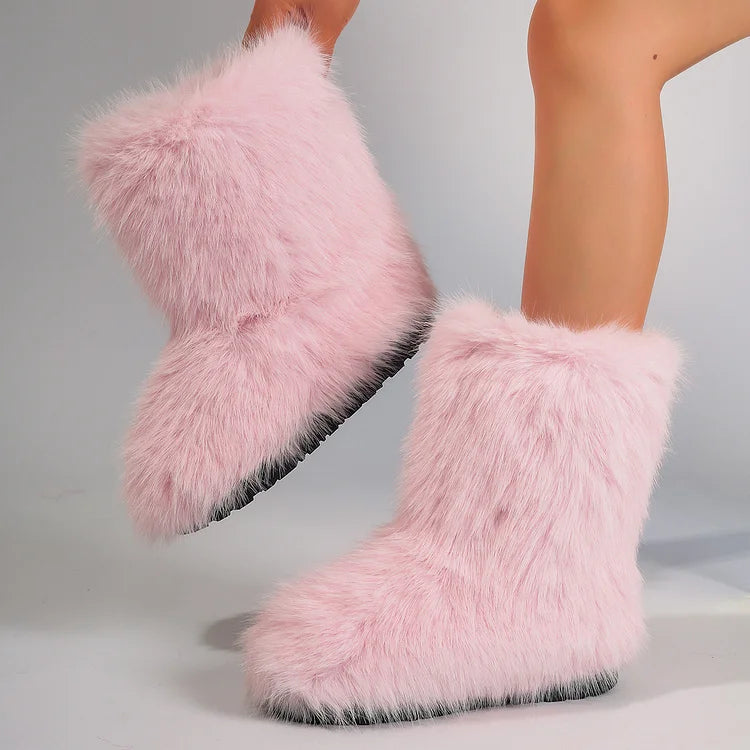 Warm Faux Fur Ankle Boots for Women