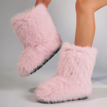 Warm Faux Fur Ankle Boots for Women