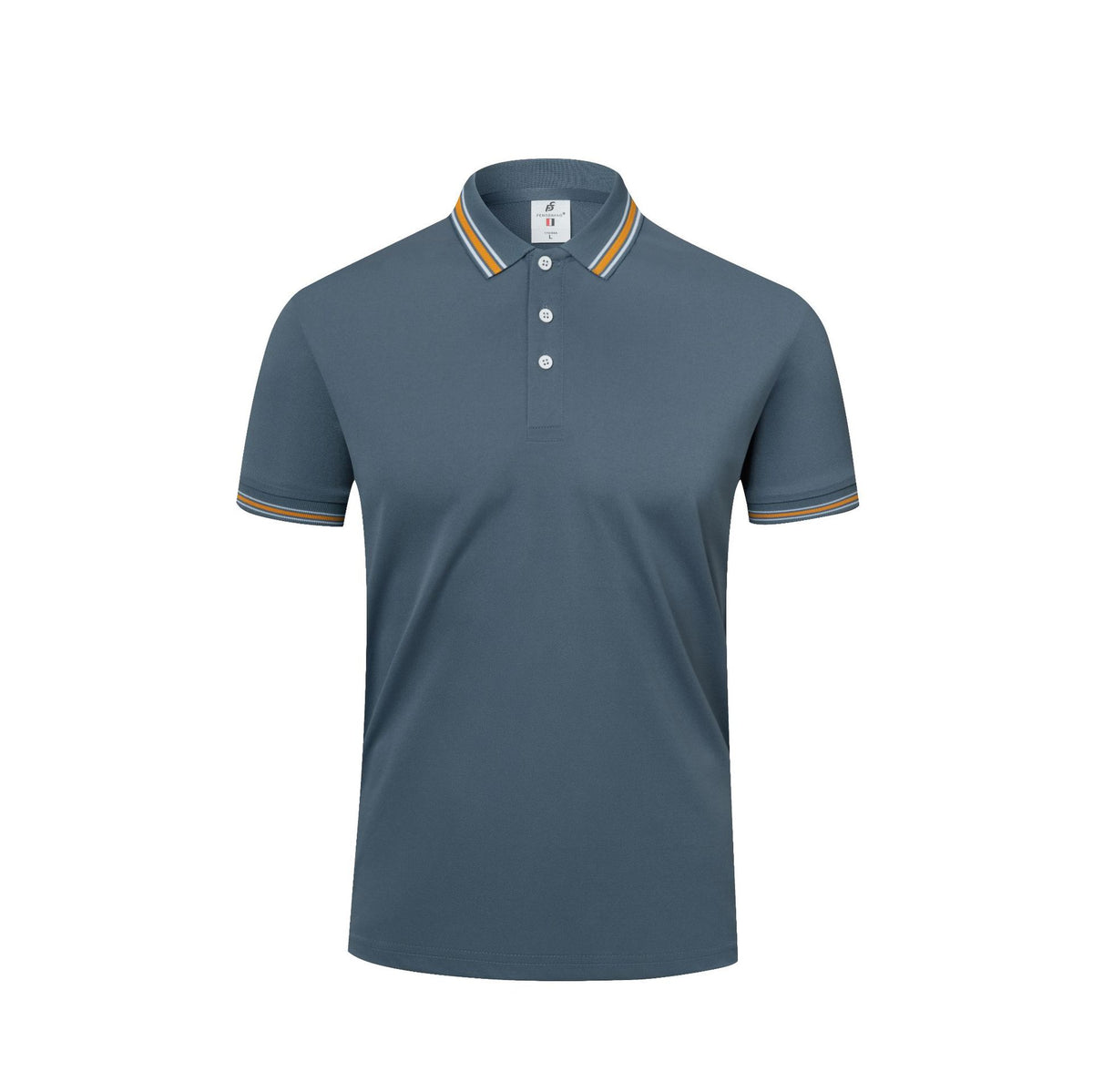 Men's Casual Cotton Short-Sleeve Polo Shirt with Lapel Collar