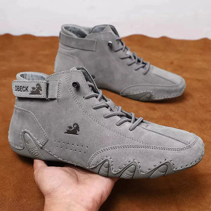 Barefoot Beck Ram Shoes Italian Handmade Suede Velcro High Boots