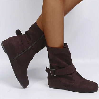 Chunky Block Heel Ankle Boots Retro Style