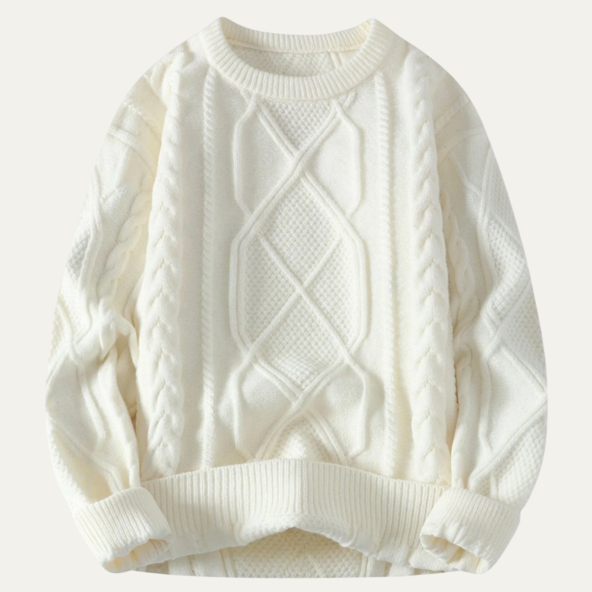Cozy Men's Thick Cable Knit Winter Sweater