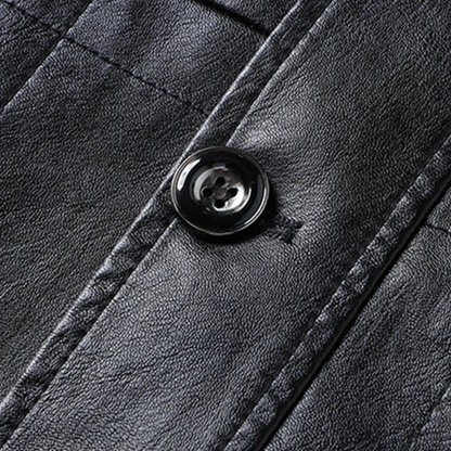 Stylish Men's Synthetic Leather Blazer Jacket