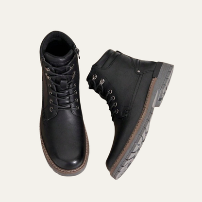 Tough Tactical Lace Up Ankle Boots with Rubber Sole