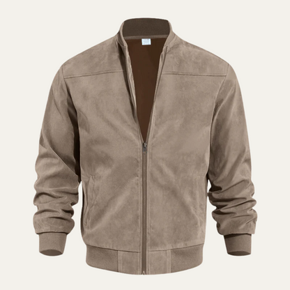 Men's Faux Leather Bomber Coat
