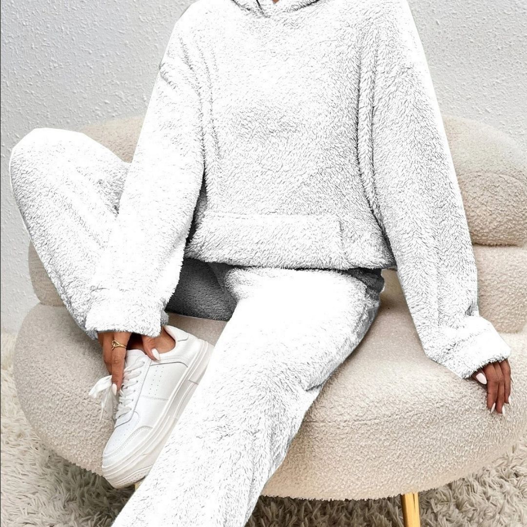 Cozy Ladies Fleece Jogger Suit Set