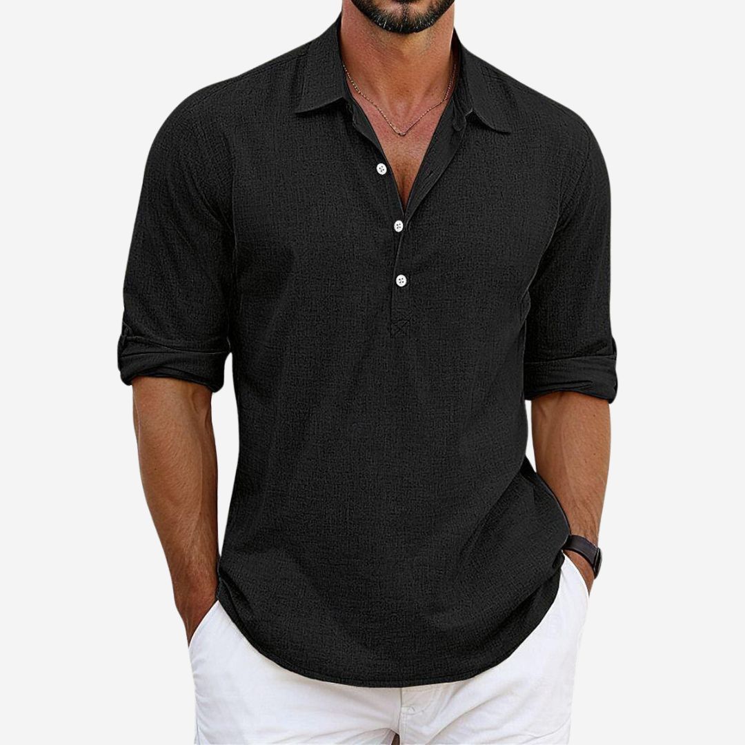 Casual Linen Mix Button Down Shirt