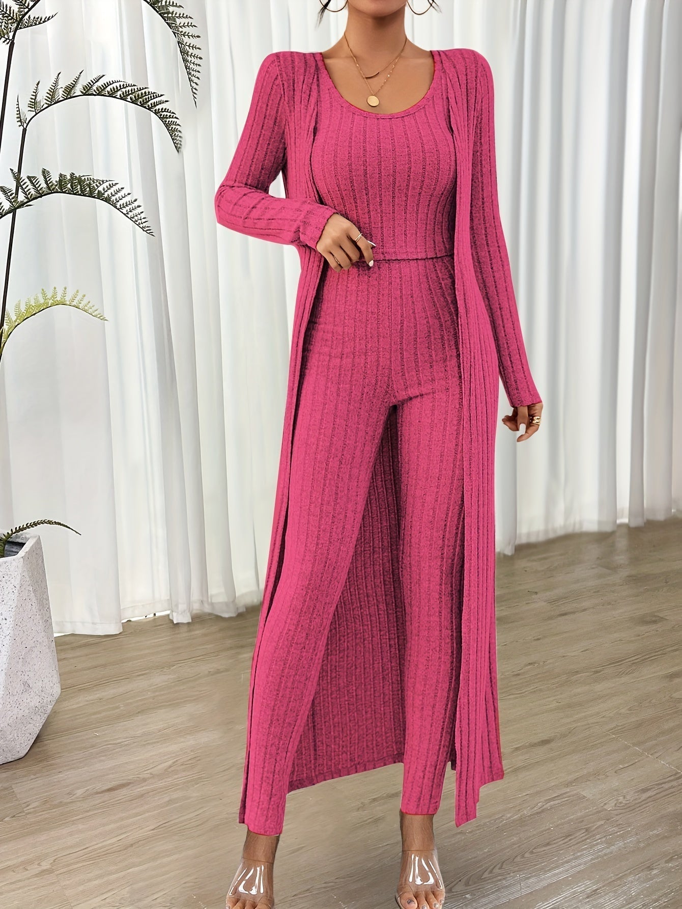 Soft Women's 2pc Crop Top and High Waisted Pant Set