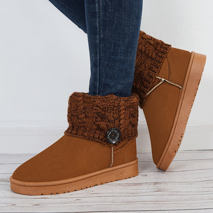 Faux Fur Lined Warm Snow Booties Winter Slip on Ankle Boots