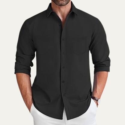 Relaxed Fit Men's Breathable Cotton Button Down Shirt