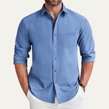 Relaxed Fit Men's Breathable Cotton Button Down Shirt