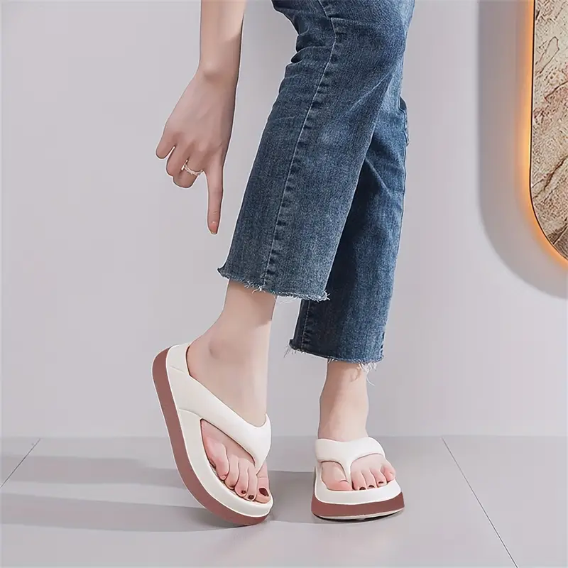 Women's Comfortable Platform Flip Flops Non-slip Outdoor