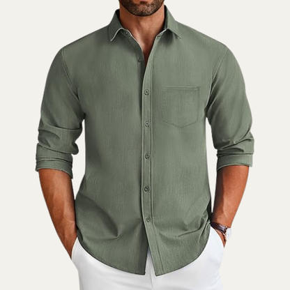 Relaxed Fit Men's Breathable Cotton Button Down Shirt