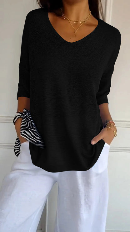 Relaxed Fit V Neck T Shirt