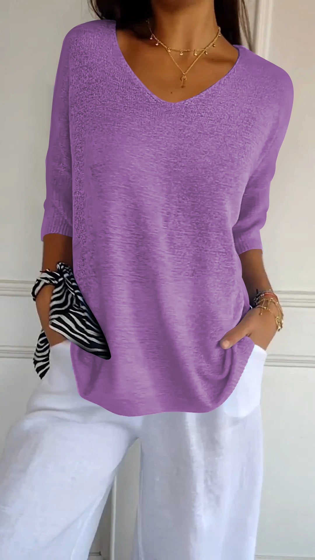 Relaxed Fit V Neck T Shirt
