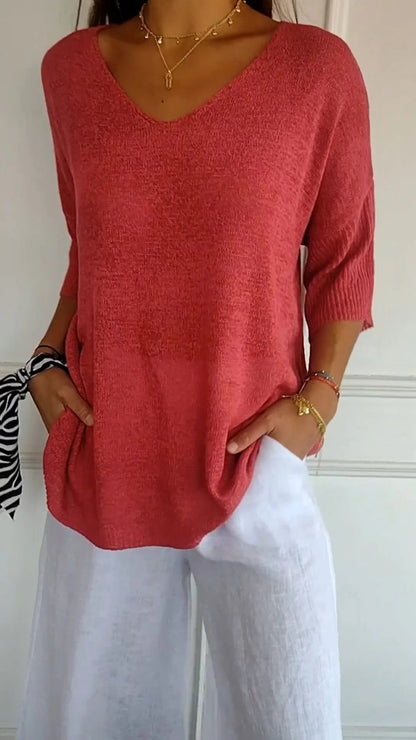 Relaxed Fit V Neck T Shirt