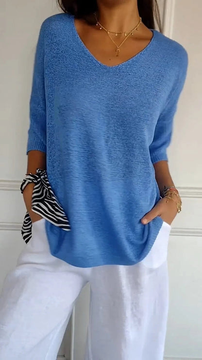 Relaxed Fit V Neck T Shirt