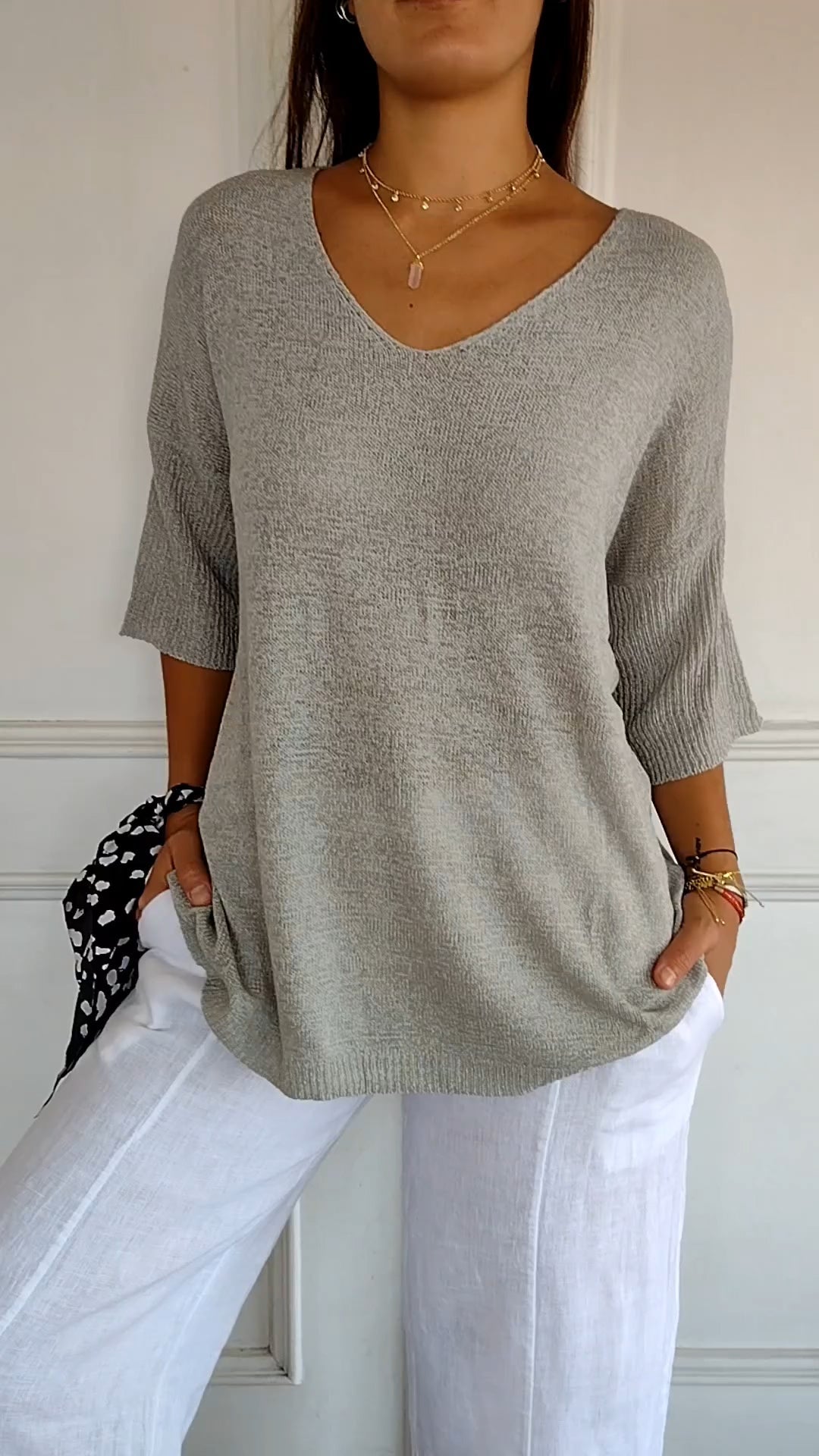 Relaxed Fit V Neck T Shirt