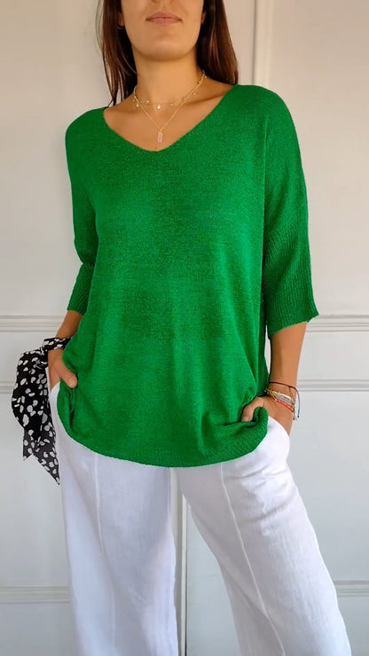 Relaxed Fit V Neck T Shirt