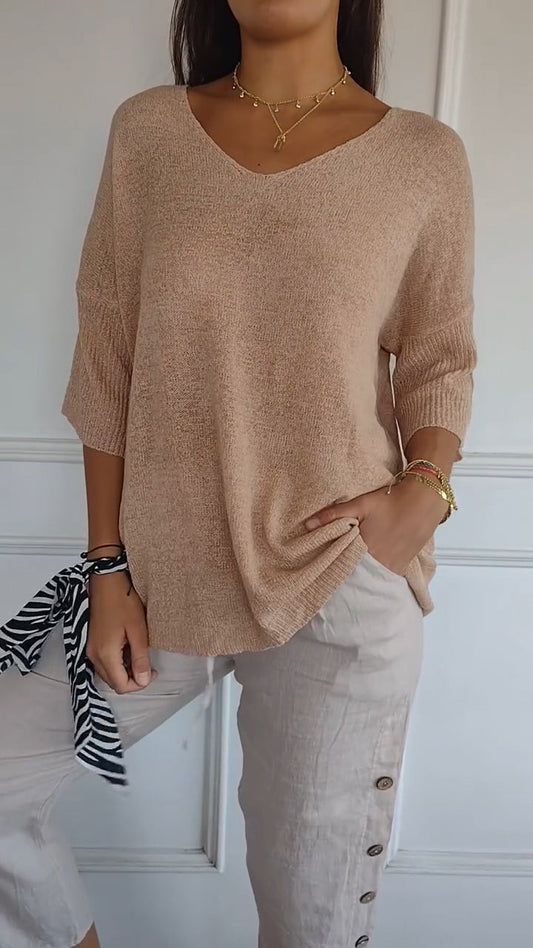 Relaxed Fit V Neck T Shirt - OutfitLondon