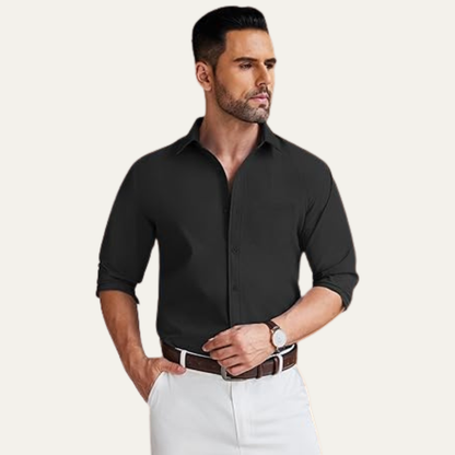 Relaxed Fit Men's Breathable Cotton Button Down Shirt