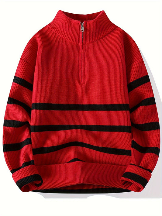 Cozy Classic Stripe Knit Sweater - OutfitLondon
