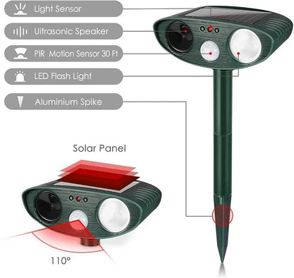 Ultrasonic Deer Repeller Solar Powered - Get Rid of Deer in 48 Hours