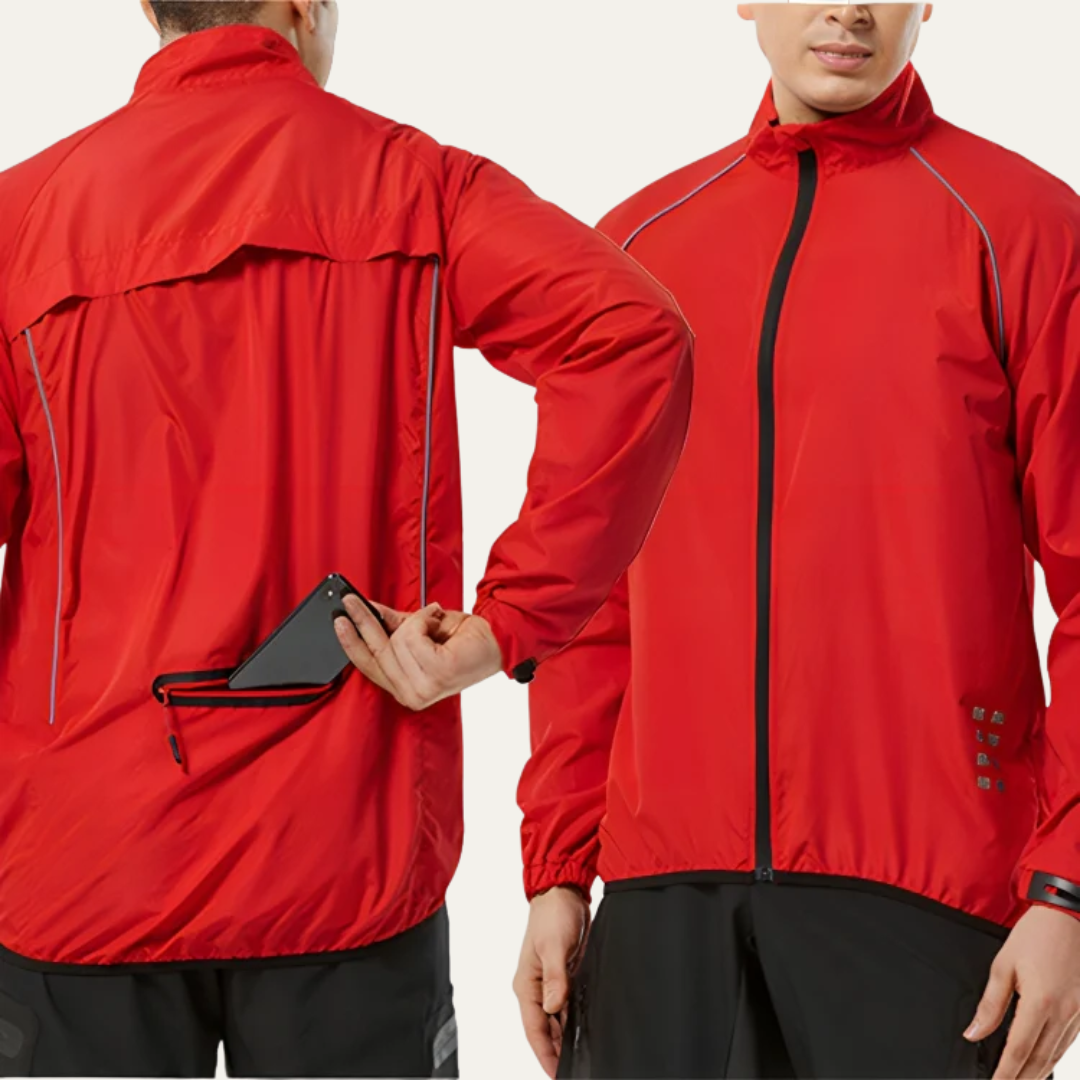 Men's Visibility High Neck Full Zip Bike Jacket