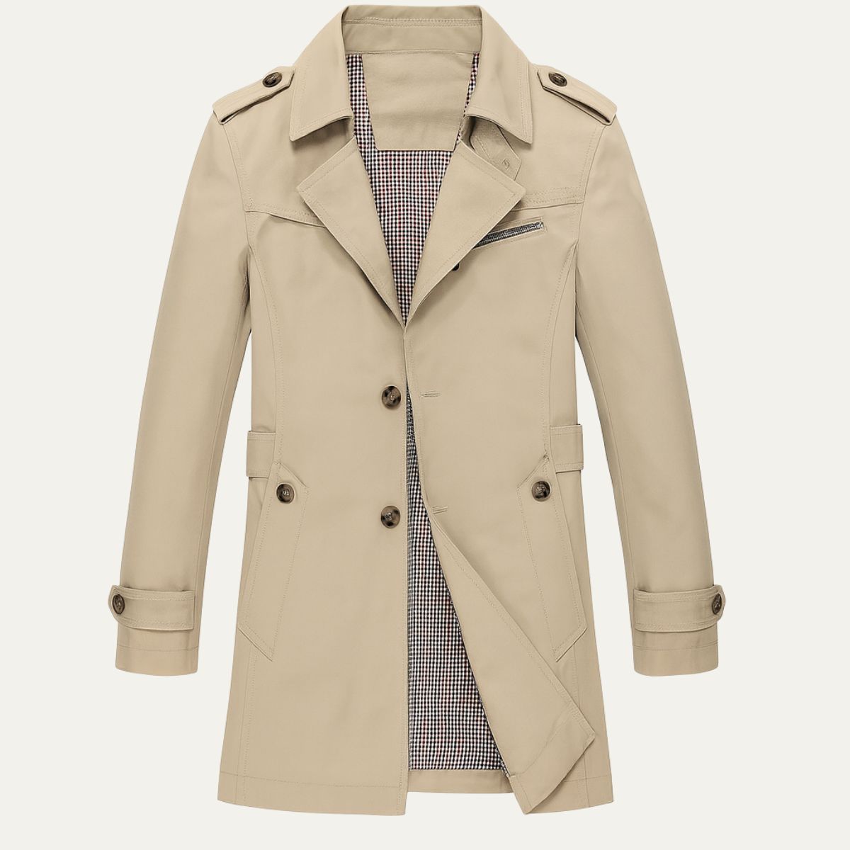 Classic Waterproof Long Trench Coat for Men