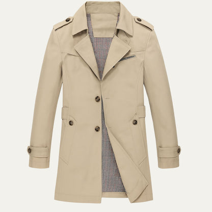 Classic Waterproof Long Trench Coat for Men