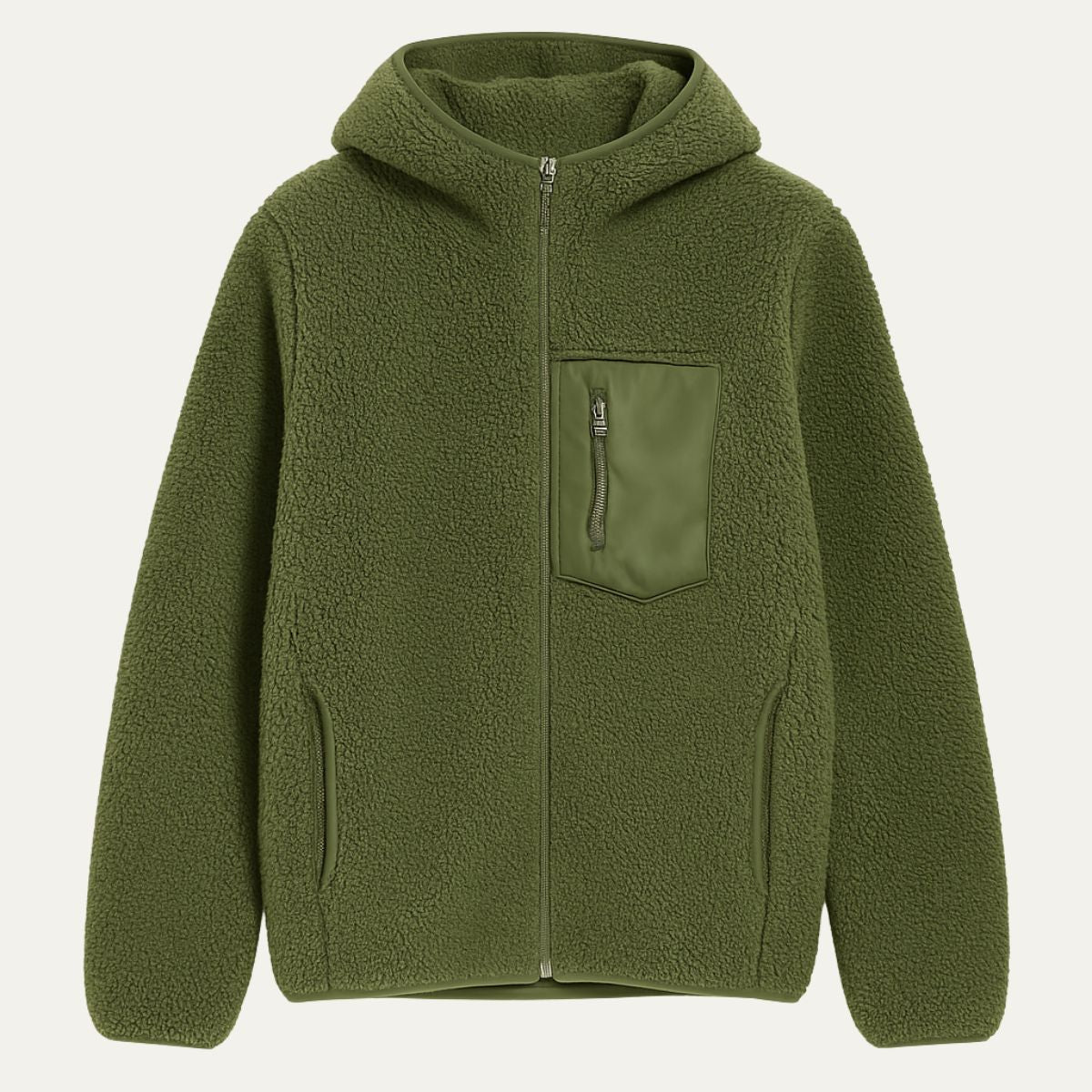 Warm Fleece Lined Wool Coat for Men - OutfitLondon