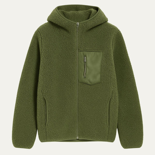 Warm Fleece Lined Wool Coat for Men - OutfitLondon