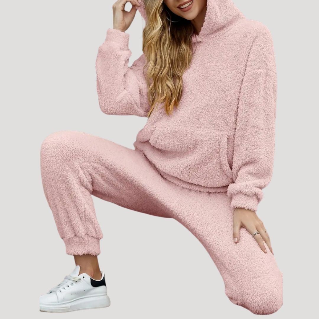 Cozy Ladies Fleece Jogger Suit Set