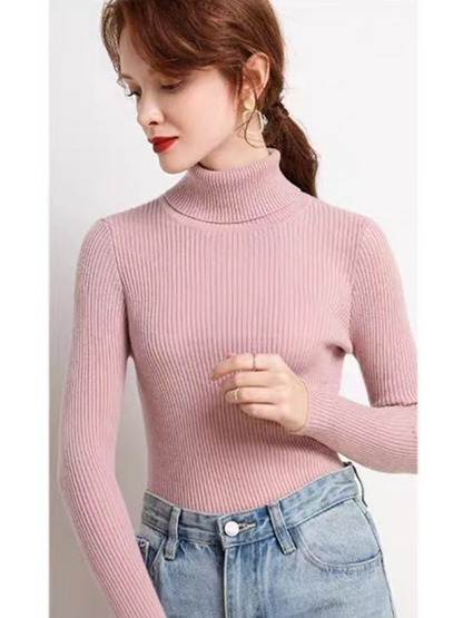 Warm Women's Cable Knit Turtleneck Jumper Sweater