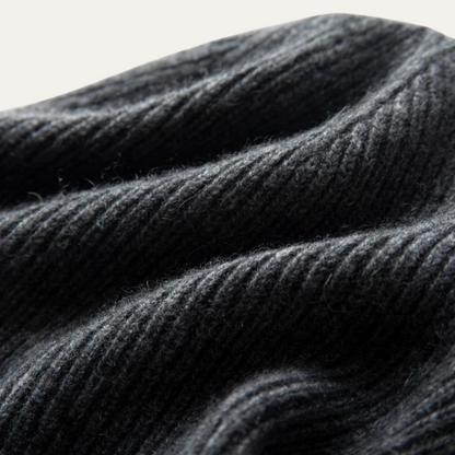 Warm Mens Cashmere Ribbed Winter Hat