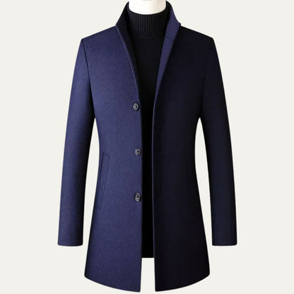 Classic Fit Wool Overcoat for Men - OutfitLondon