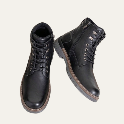 Tough Tactical Lace Up Ankle Boots with Rubber Sole