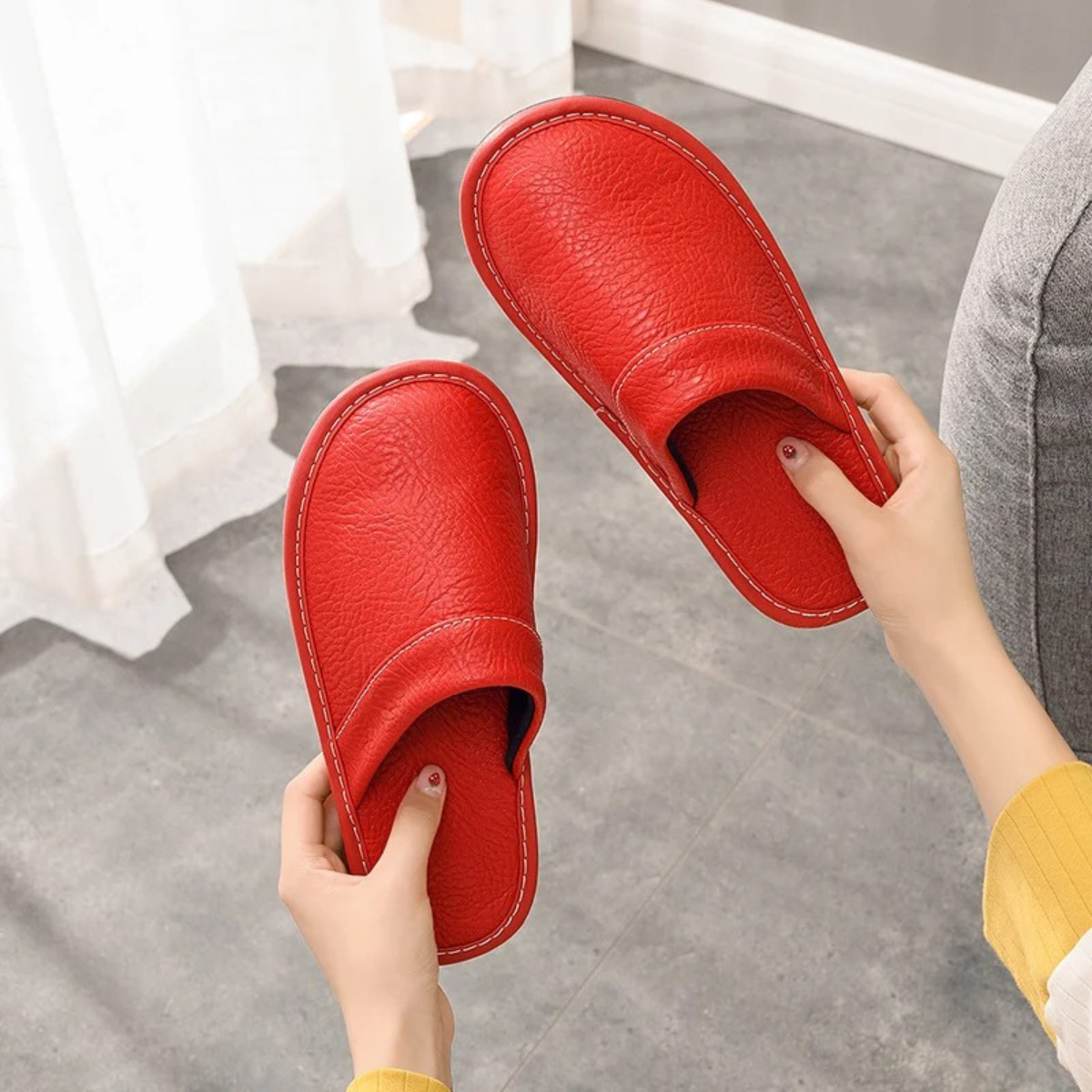 Comfortable Men's Leather Slippers