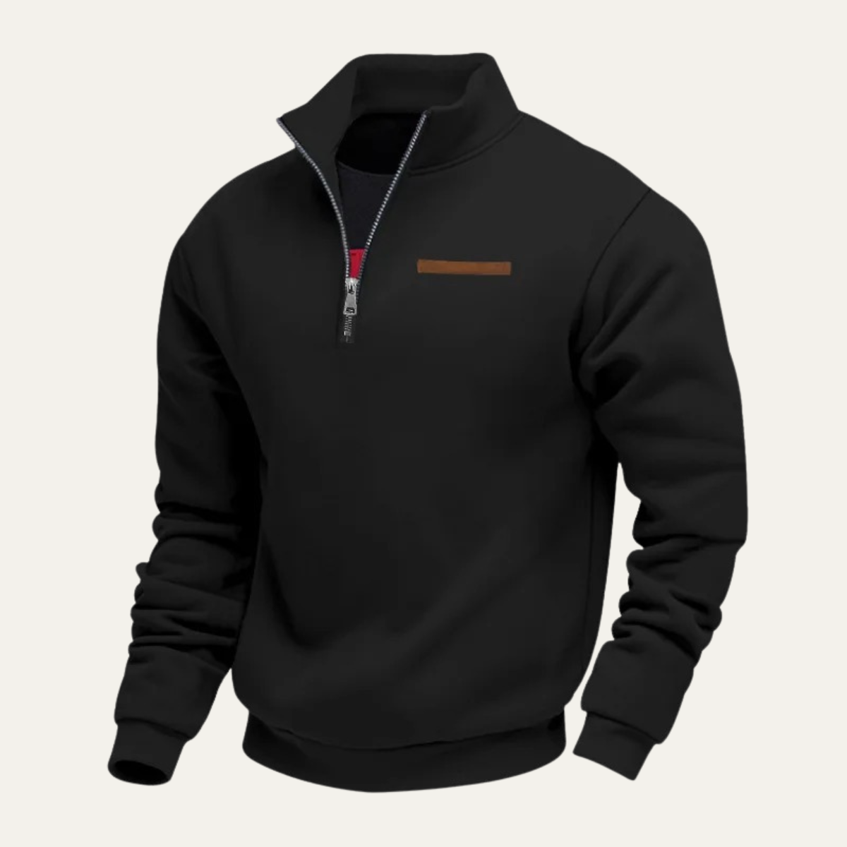 Relaxed Fit Men's Quarter Zip Pullover Sweater